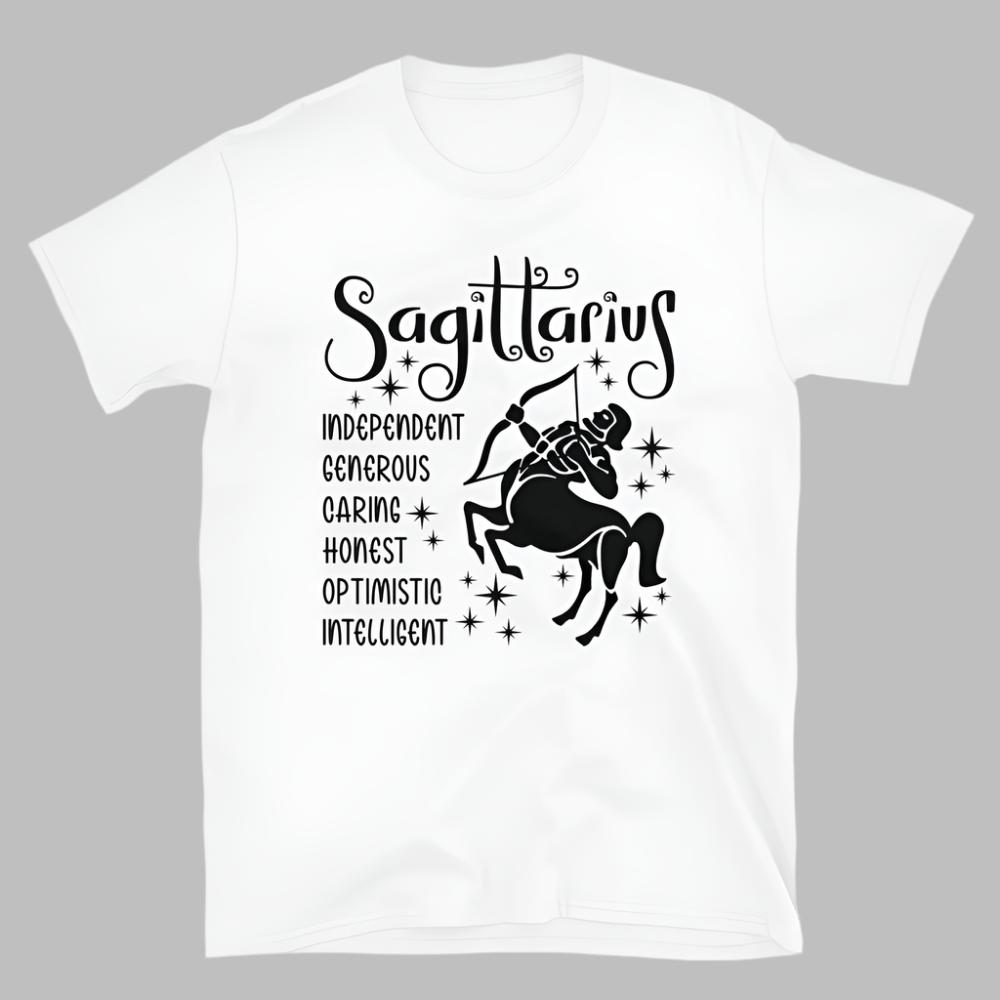Sagittarius Zodiac Positive Traits TShirt - White Color - https://ascensionemporium.net